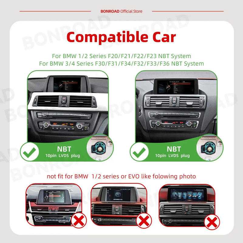 Central Multimedia Wireless Carplay para BMW series 1 2 3 4