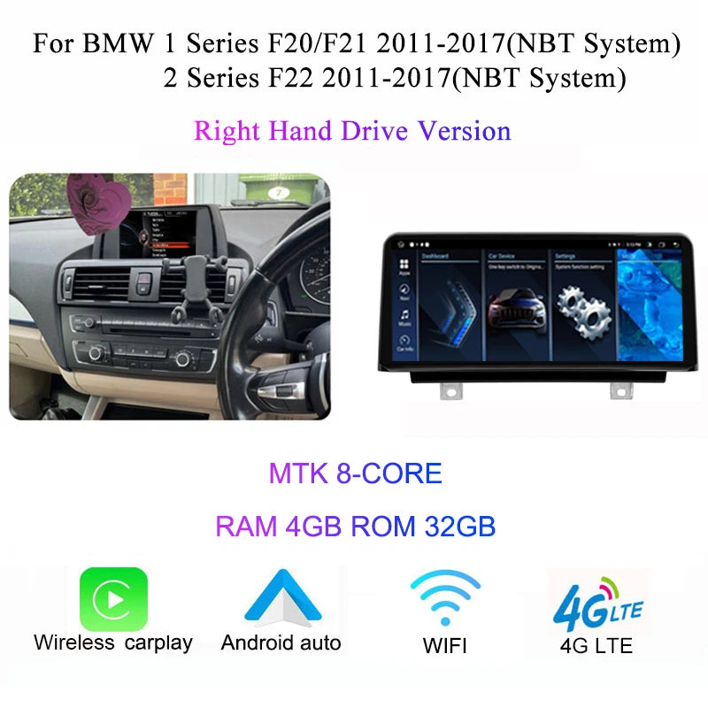 Central Multimedia Wireless Carplay para BMW series 1 2 3 4