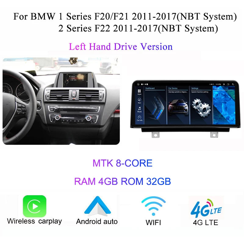 Central Multimedia Wireless Carplay para BMW series 1 2 3 4