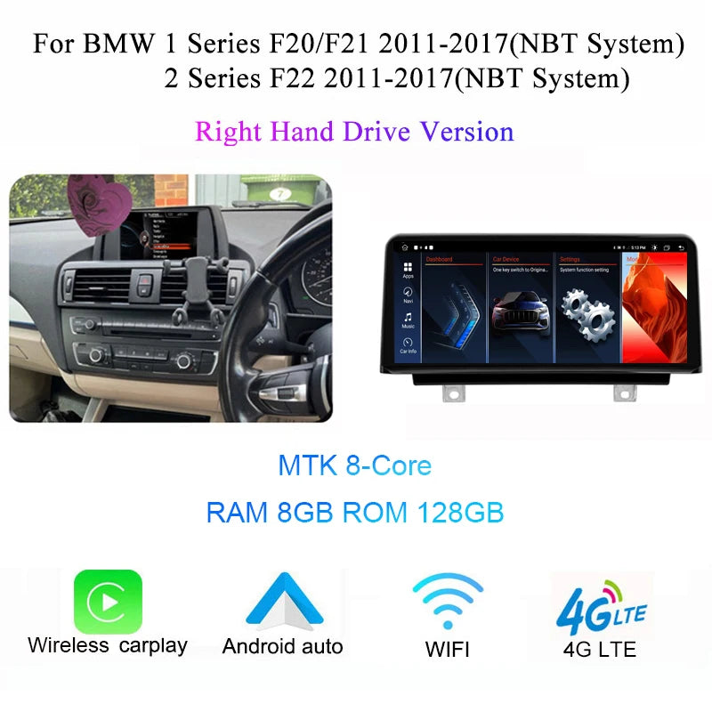 Central Multimedia Wireless Carplay para BMW series 1 2 3 4
