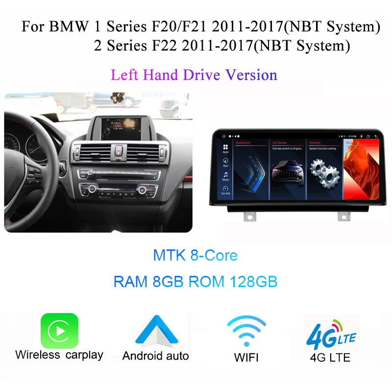 Central Multimedia Wireless Carplay para BMW series 1 2 3 4