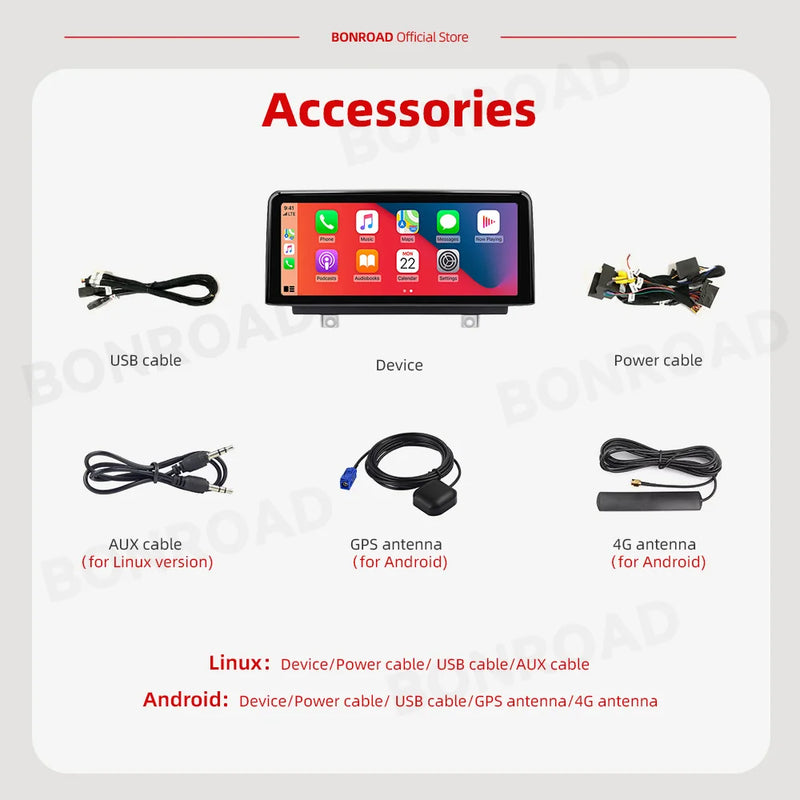Central Multimedia Wireless Carplay para BMW series 1 2 3 4