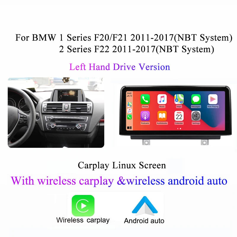 Central Multimedia Wireless Carplay para BMW series 1 2 3 4