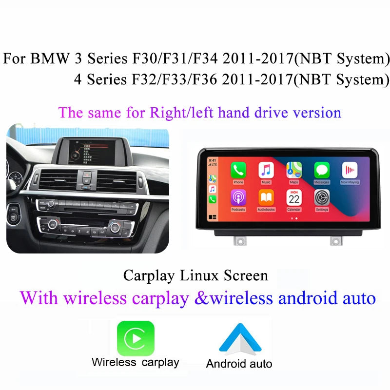 Central Multimedia Wireless Carplay para BMW series 1 2 3 4