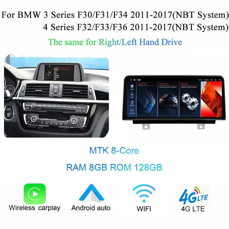 Central Multimedia Wireless Carplay para BMW series 1 2 3 4