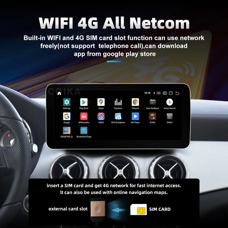 Central multimidia 12.3 " para Mercedes Classe A CLA GLA W176 C117 X156 WIFI SIM 8 Core 1920*720 Carplay GPS Navi Stereo