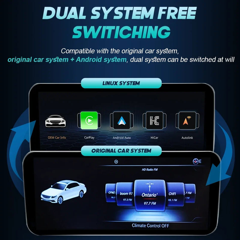 Central multimidia Wireless Carplay para Mercedes Classe CW205 GLC X253 C180 C200 300 350 2015-2018