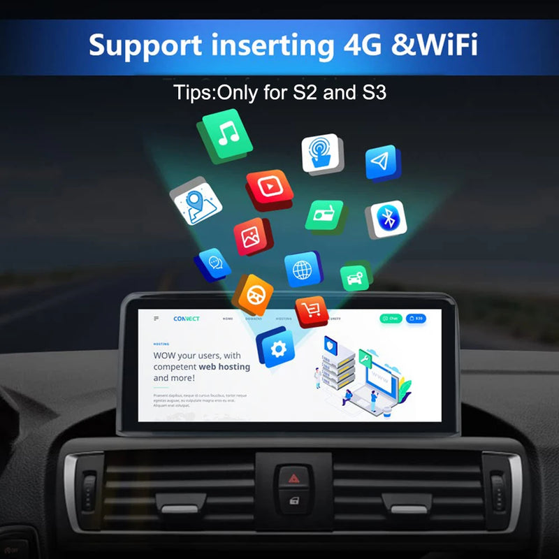 Central Multimedia Wireless Carplay para BMW series 1 2 3 4