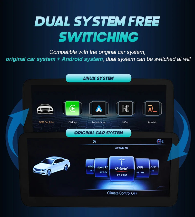 Central multimidia Wireless Carplay para Mercedes Classe CW205 GLC X253 C180 C200 300 350 2015-2018