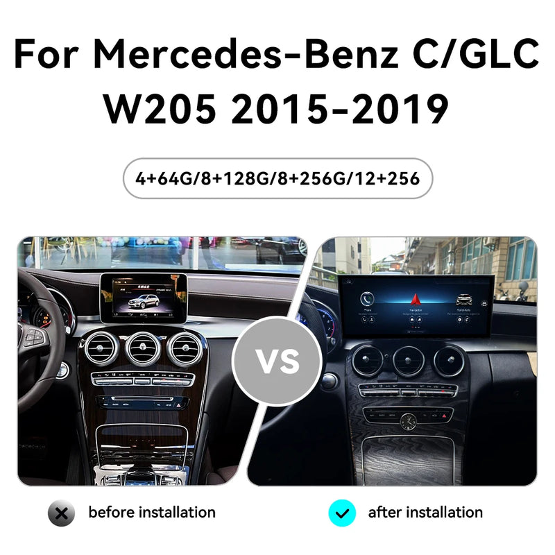Painel de instrumentos digital TFT para Mercedes Benz C GLC W205 2015-2019