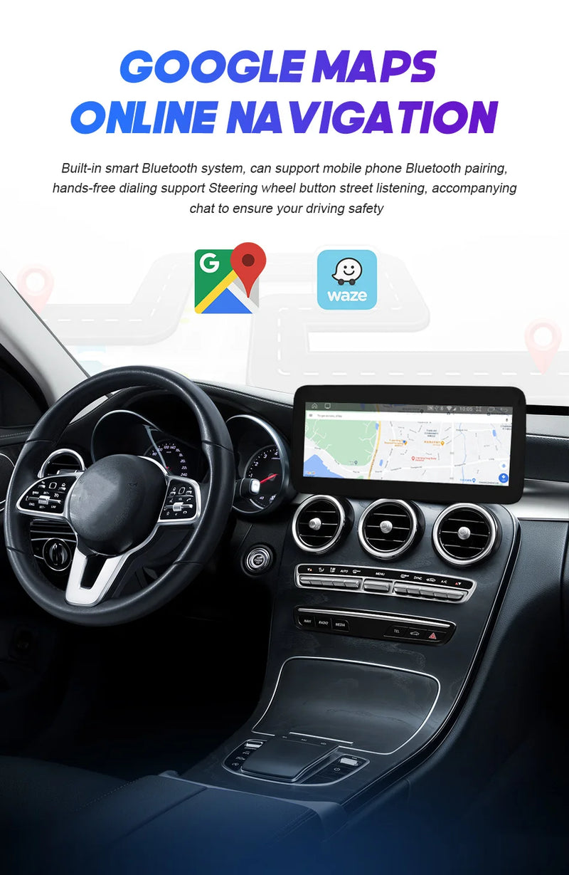 Central multimidia Wireless Carplay para Mercedes Classe CW205 GLC X253 C180 C200 300 350 2015-2018