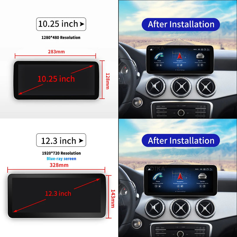 Central multimidia 12.3 " para Mercedes Classe A CLA GLA W176 C117 X156 WIFI SIM 8 Core 1920*720 Carplay GPS Navi Stereo