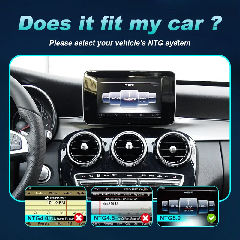 Central multimidia Wireless Carplay para Mercedes Classe CW205 GLC X253 C180 C200 300 350 2015-2018