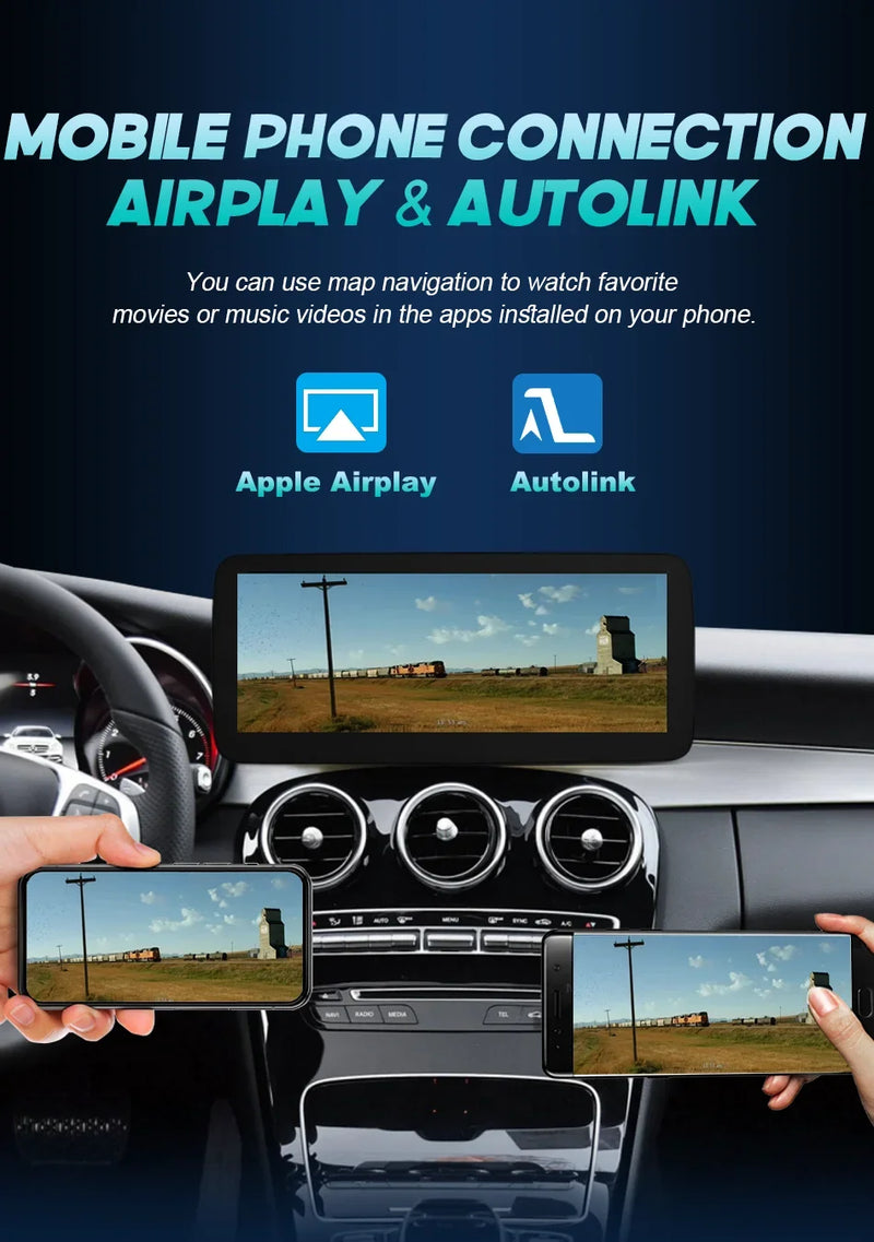 Central multimidia Wireless Carplay para Mercedes Classe CW205 GLC X253 C180 C200 300 350 2015-2018