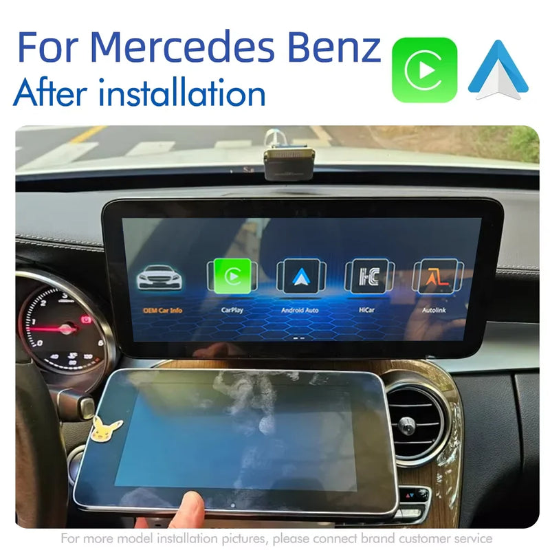 Central multimidia Wireless Carplay para Mercedes Classe CW205 GLC X253 C180 C200 300 350 2015-2018