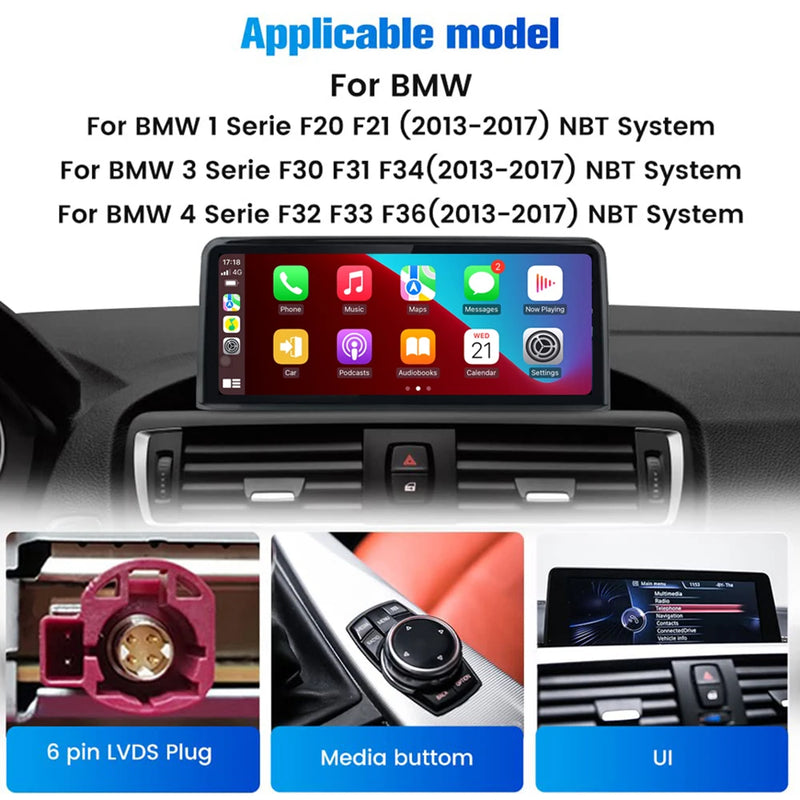 Central Multimedia Wireless Carplay para BMW series 1 2 3 4