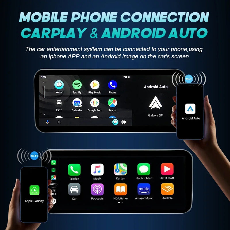 Central multimidia Wireless Carplay para Mercedes Classe CW205 GLC X253 C180 C200 300 350 2015-2018