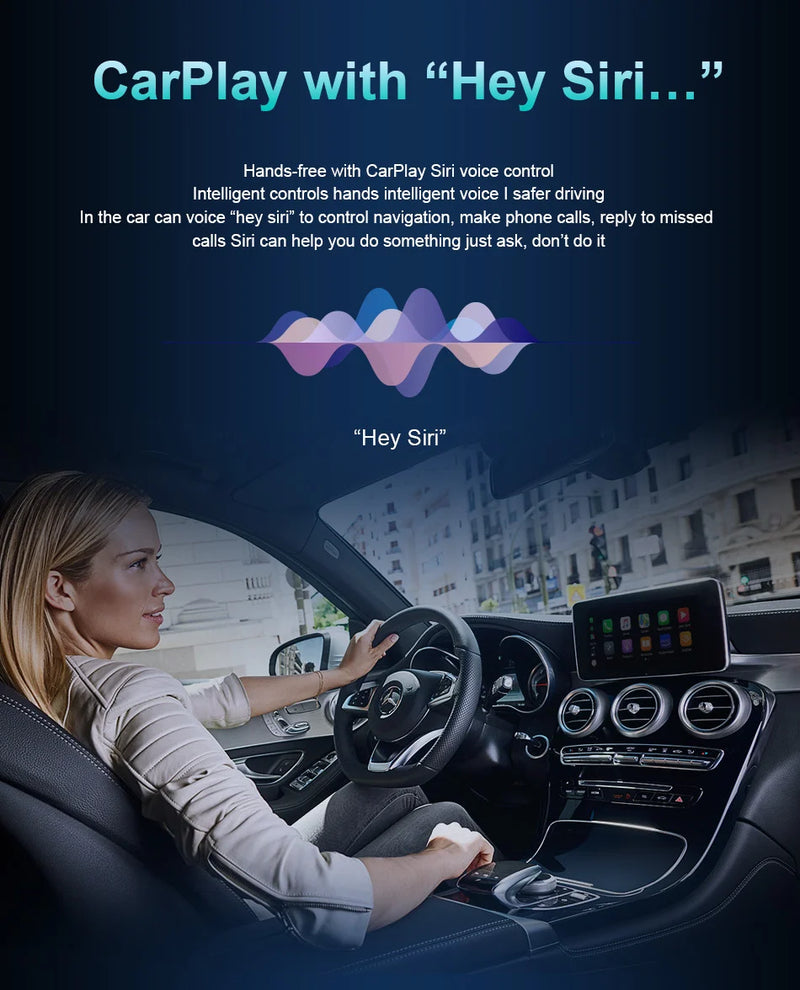 Central multimidia Wireless Carplay para Mercedes Classe CW205 GLC X253 C180 C200 300 350 2015-2018