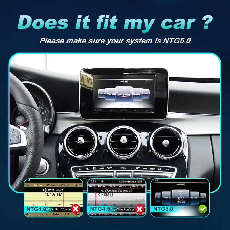 Central multimidia Wireless Carplay para Mercedes Classe CW205 GLC X253 C180 C200 300 350 2015-2018