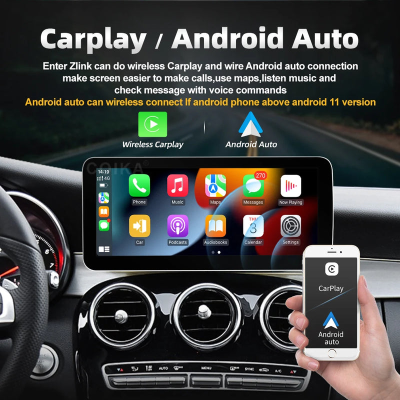 Central multimidia 12.3 " para Mercedes Classe A CLA GLA W176 C117 X156 WIFI SIM 8 Core 1920*720 Carplay GPS Navi Stereo
