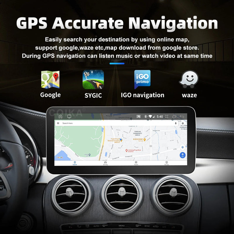 Central multimidia 12.3 " para Mercedes Classe A CLA GLA W176 C117 X156 WIFI SIM 8 Core 1920*720 Carplay GPS Navi Stereo